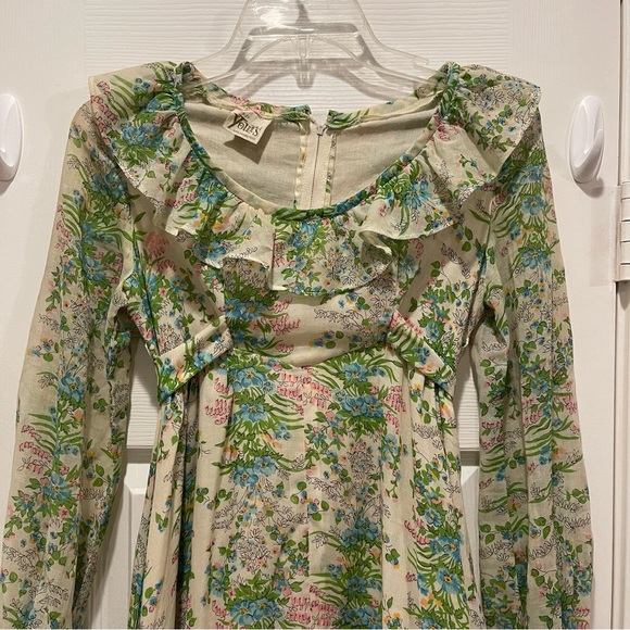 Vtg 70s This Is Yours Women’s XS Prairie Dress Gunne Style Floral Renaissance - Picture 3 of 11